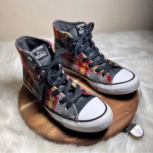 Converse x Woolrich Plaid Wool Hi Top Sneakers Size 5.5